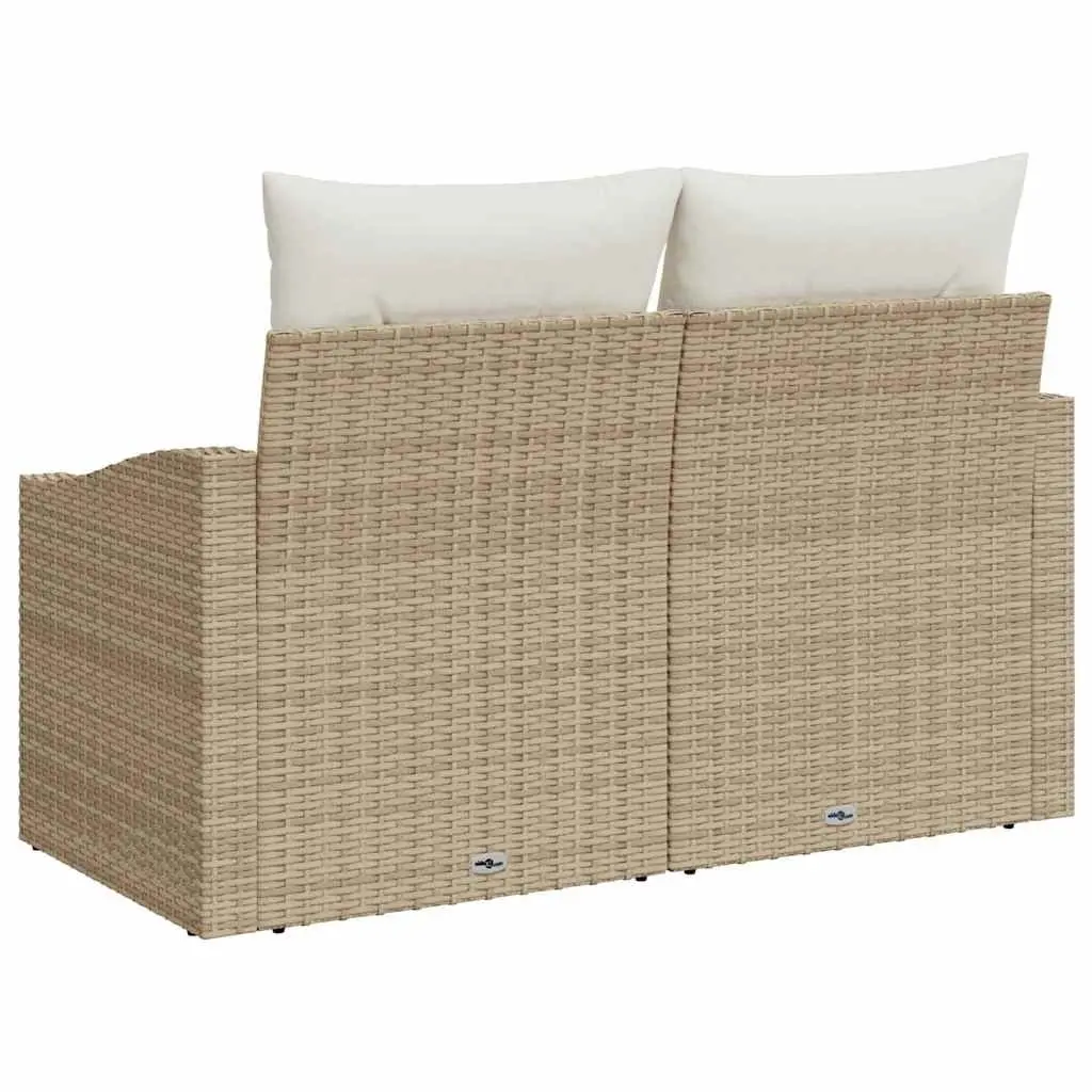 Modular Garden Sofa Outdoor Patio Seating Beige Poly Rattan 123x62x69cm