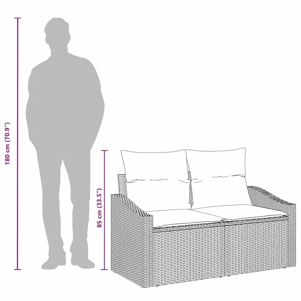 Modular Garden Sofa Outdoor Patio Furniture Grey 123x62x69cm