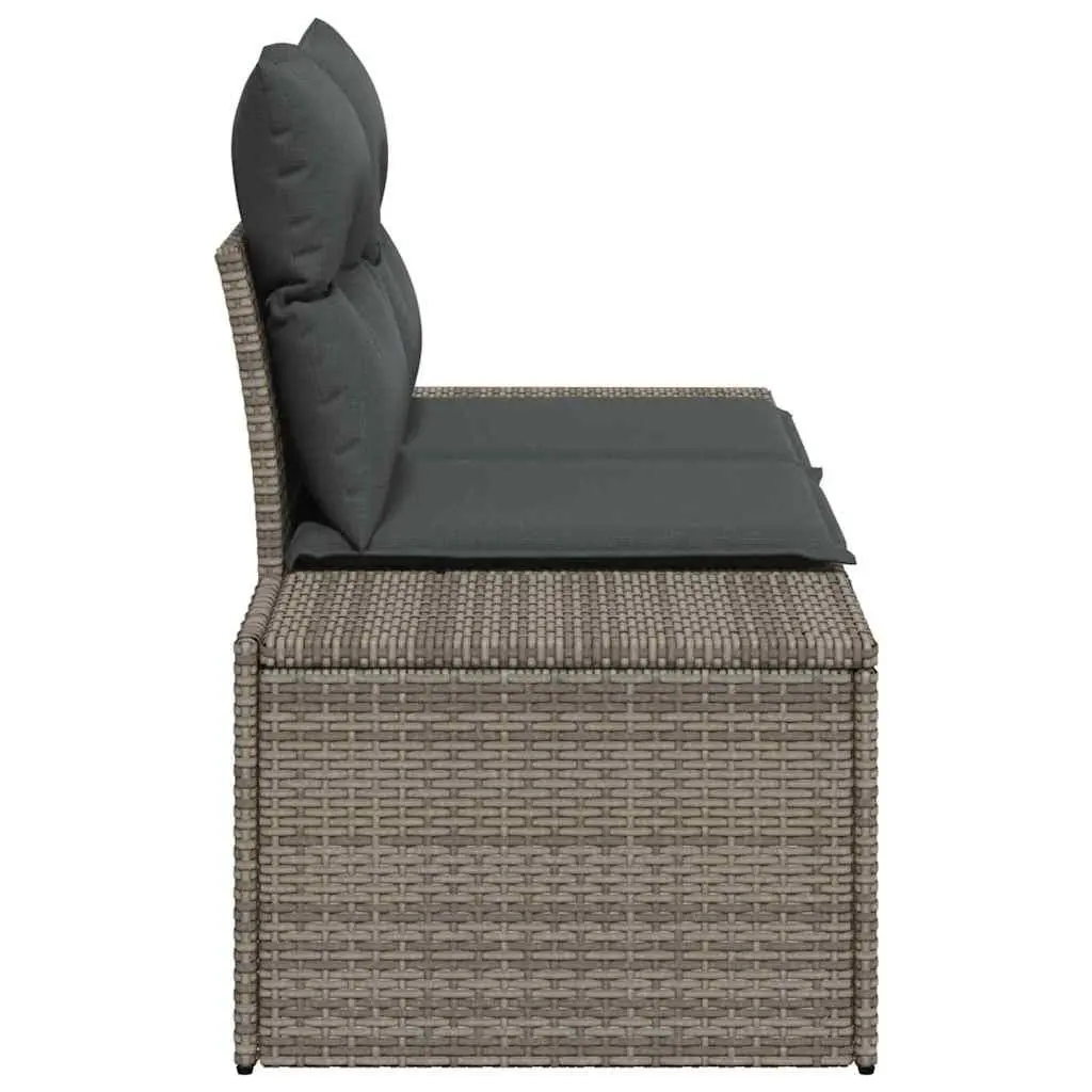 Garden Sofa Outdoor Seating Grey Poly Rattan Steel Frame Patio Furniture