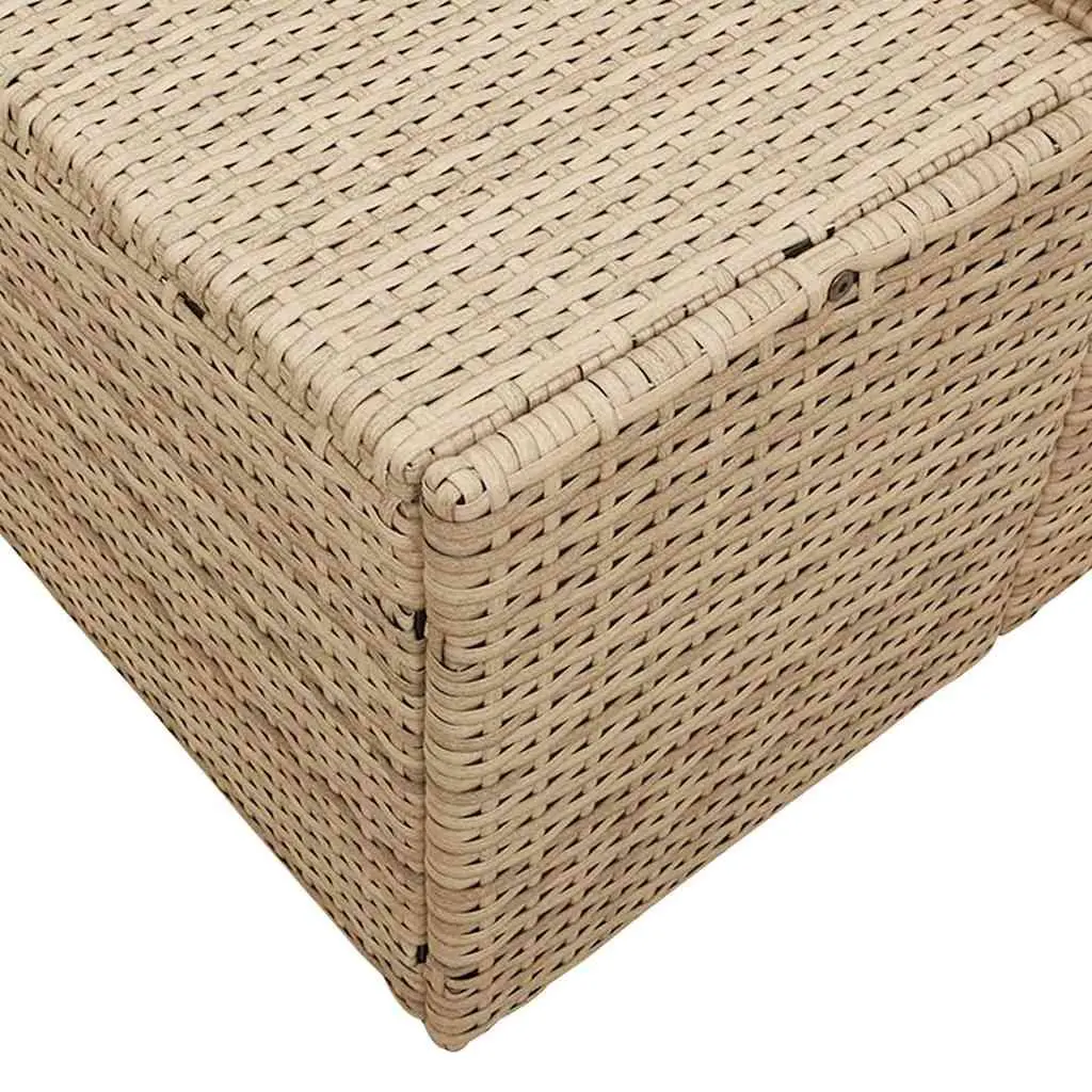 Outdoor Garden Sofa Beige Poly Rattan Patio Seating with Steel Frame 184cm
