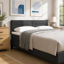 Headboard Dark Grey 144cm - Modern Height-Adjustable Design