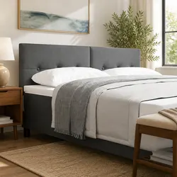 Height-Adjustable Headboard 160cm - Grey Faux Leather