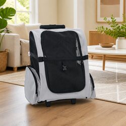 Pet Trolley Specifications: 3-in-1 Carrier, Grey, Adjustable Handle