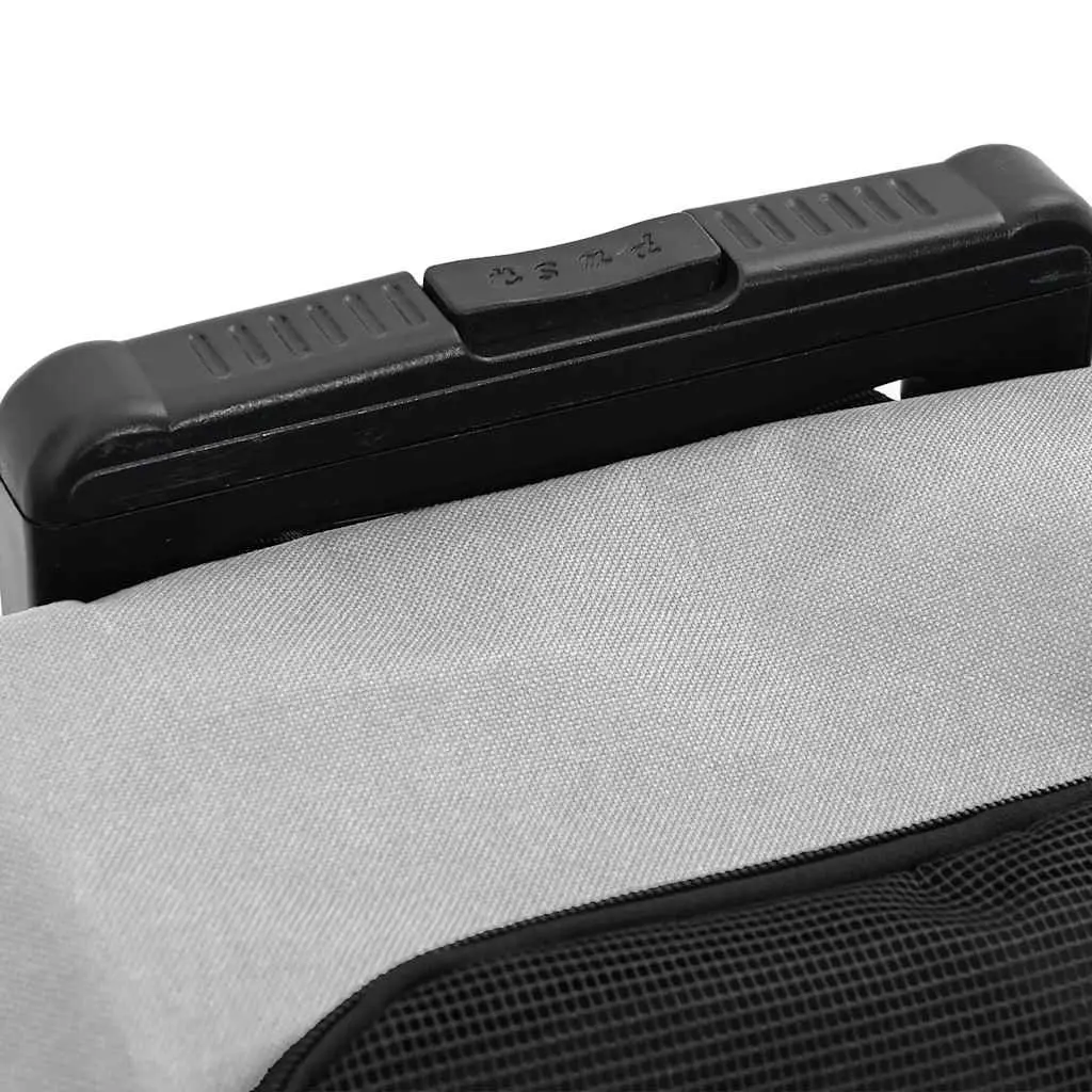 Pet Carrier 3-in-1 Backpack Rolling Trolley Handbag Grey Size Adjustable