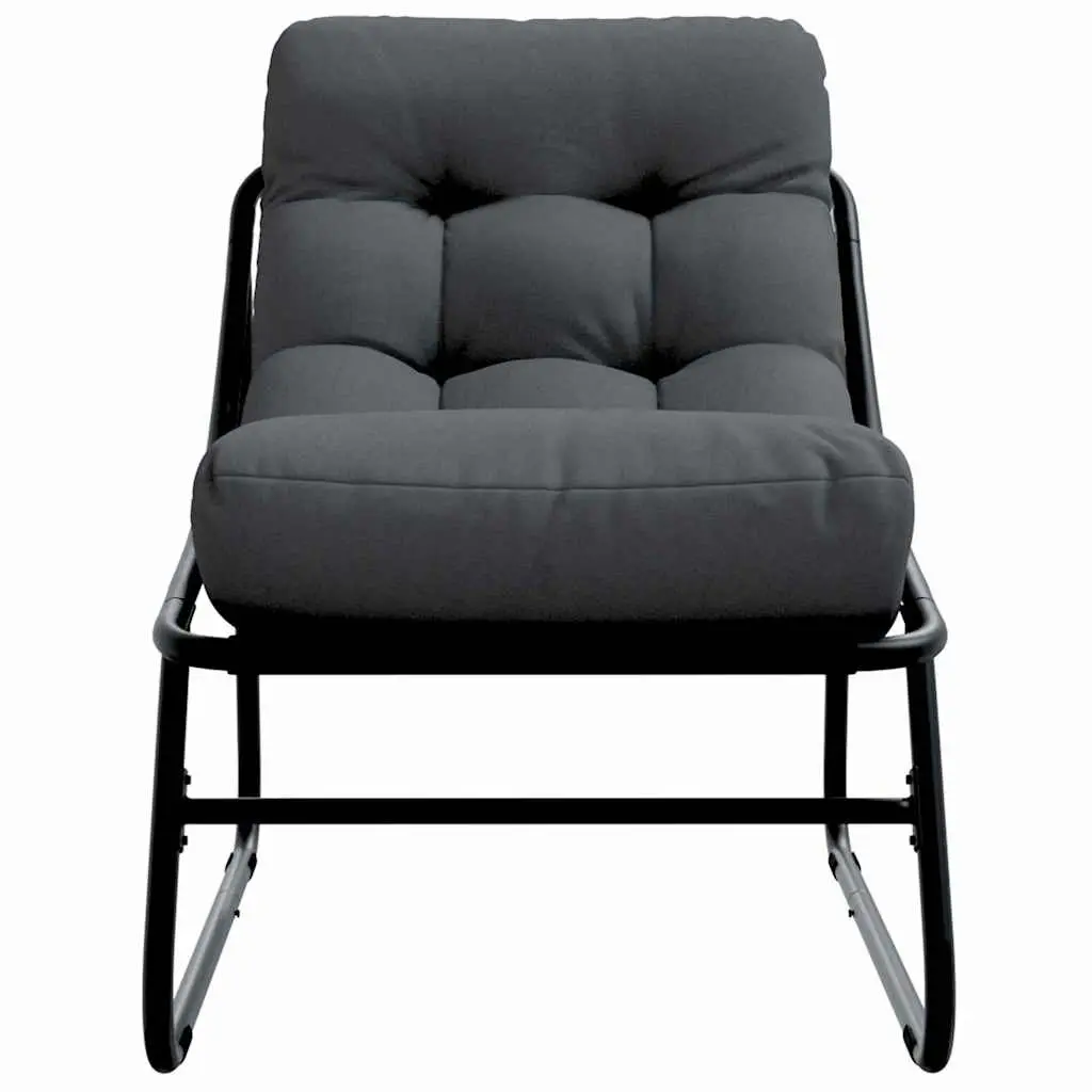 Black Powder-Coated Steel Garden Chairs 2 Piece Outdoor Patio Seating Set