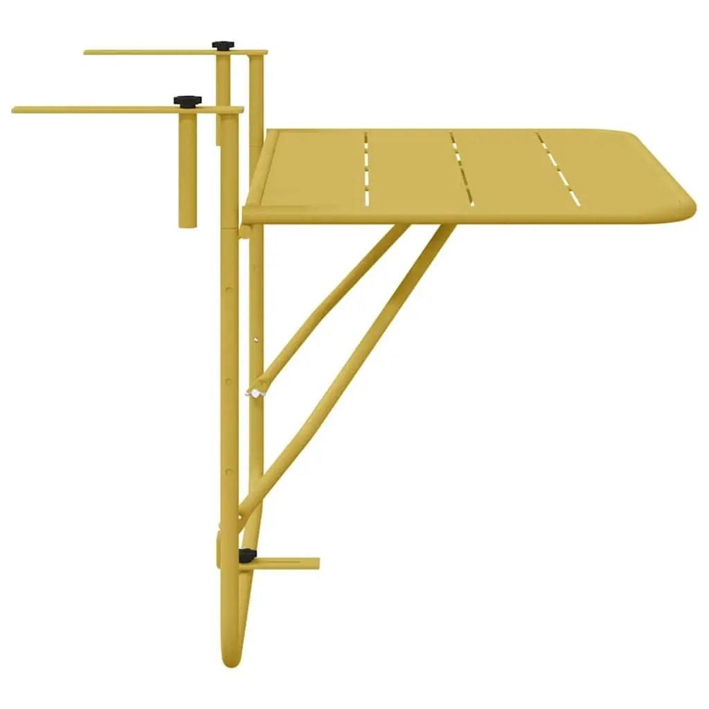 Hanging Balcony Table Outdoor Furniture Steel 60 x 39 x 65 cm