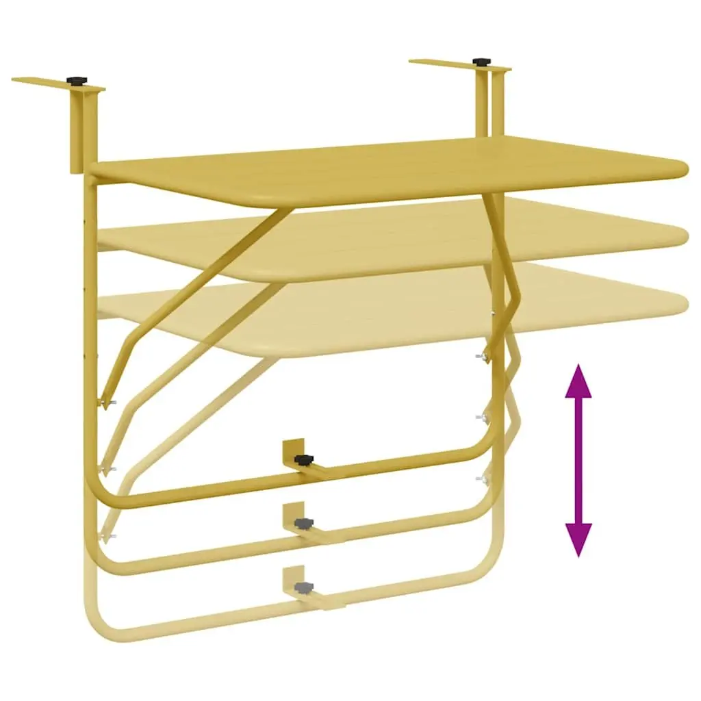 Hanging Balcony Table Outdoor Furniture Steel 60 x 39 x 65 cm
