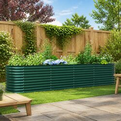 Specifications of Raised Garden Bed Steel Green 400x80x81cm