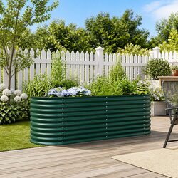 Specifications of Raised Garden Bed 240x80x81cm Green Steel