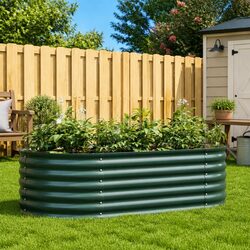 Raised Garden Bed Steel 160 x 80 x 44 cm Green Outdoor Planter Box Gardening
