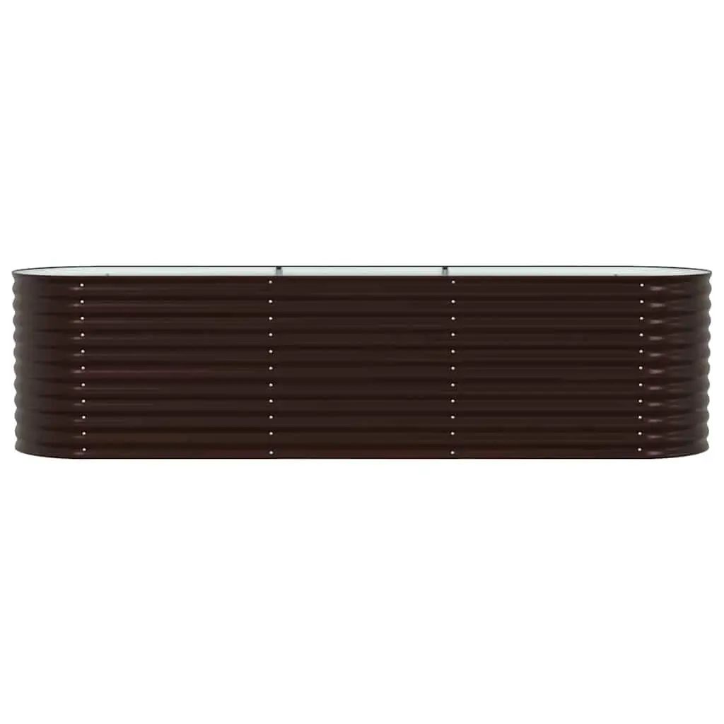 Raised Bed Garden Planter Brown Steel Outdoor 320x80x81cm Modern Design