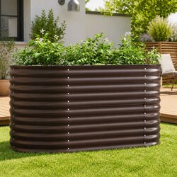 160x80x81cm Brown Steel Raised Garden Bed Specs