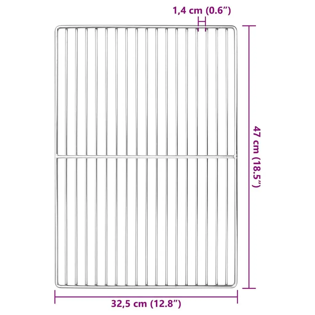 Grill Grate Outdoor Cooking 47 x 32.5 cm Silver