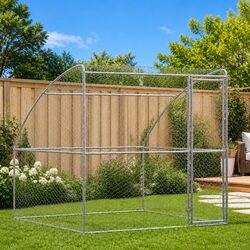 Dog Kennel Dimensions: 2x2x2m in Silver Galvanised Steel