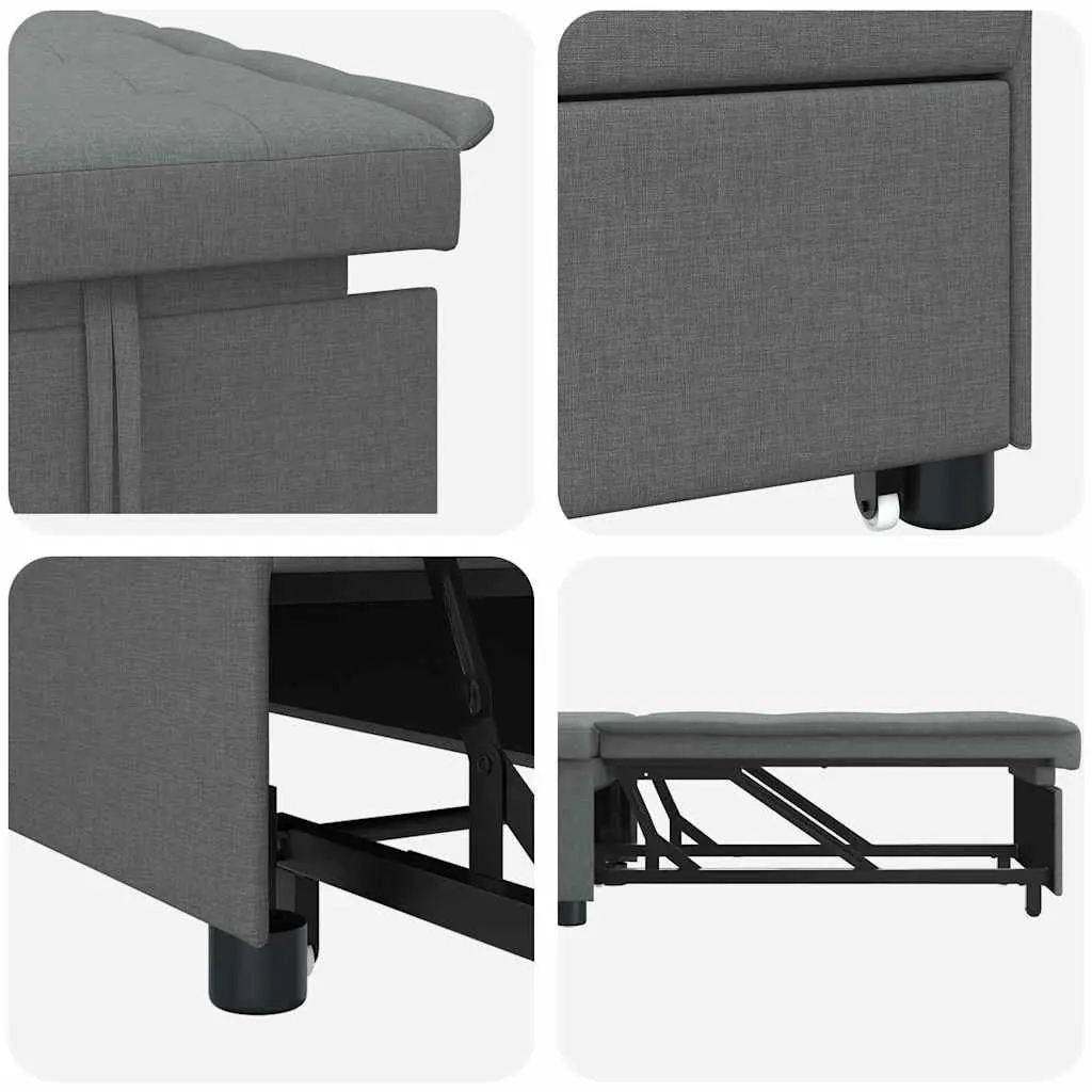 Pull Out Sofa Bed Grey Modern Convertible Single Sleeper Lounge Furniture