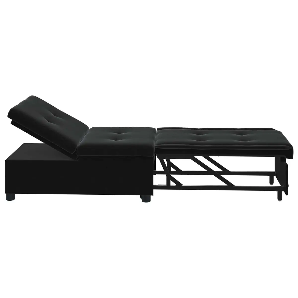 Sofa Bed Black Living Room 194 x 67 x 82 cm Convertible Modern Furniture