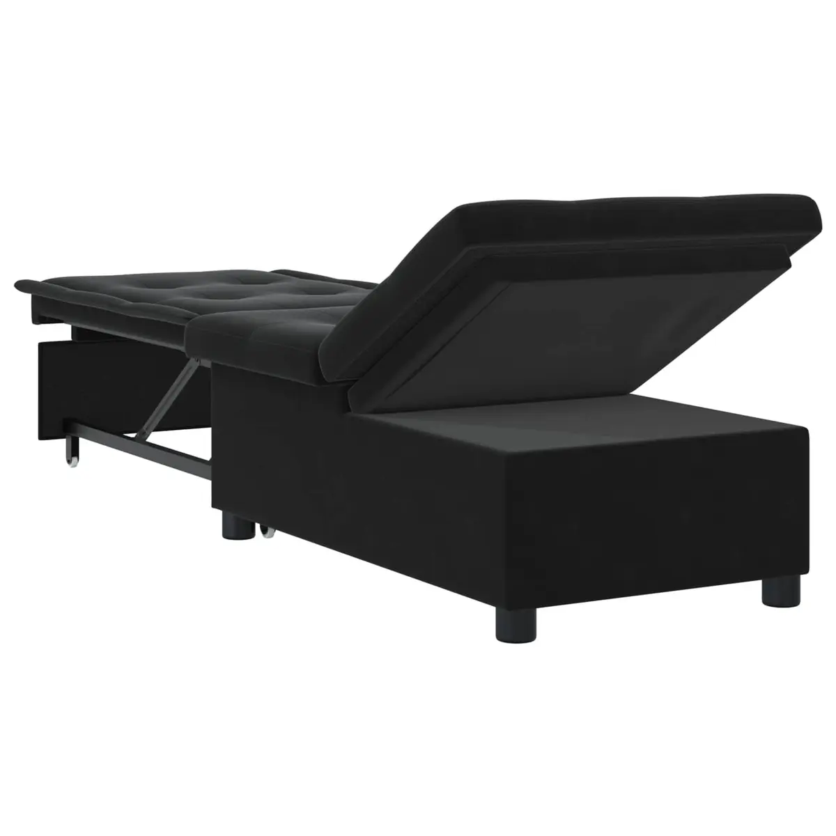 Sofa Bed Black Living Room 194 x 67 x 82 cm Convertible Modern Furniture