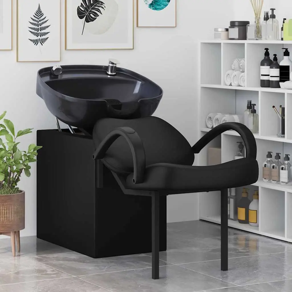 Shampoo Chair for Salon and Spa Height Adjustable Black