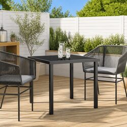 Garden Table Dimensions: 80 x 80 x 73 cm, Metal Frame