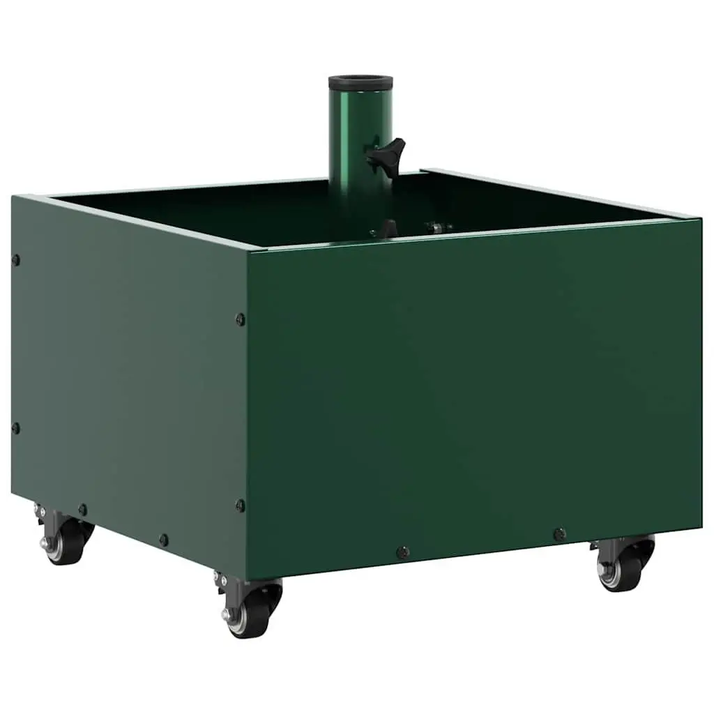 Parasol Base Outdoor Umbrella Stand 45 x 45 x 45 cm Green Steel Wheeled