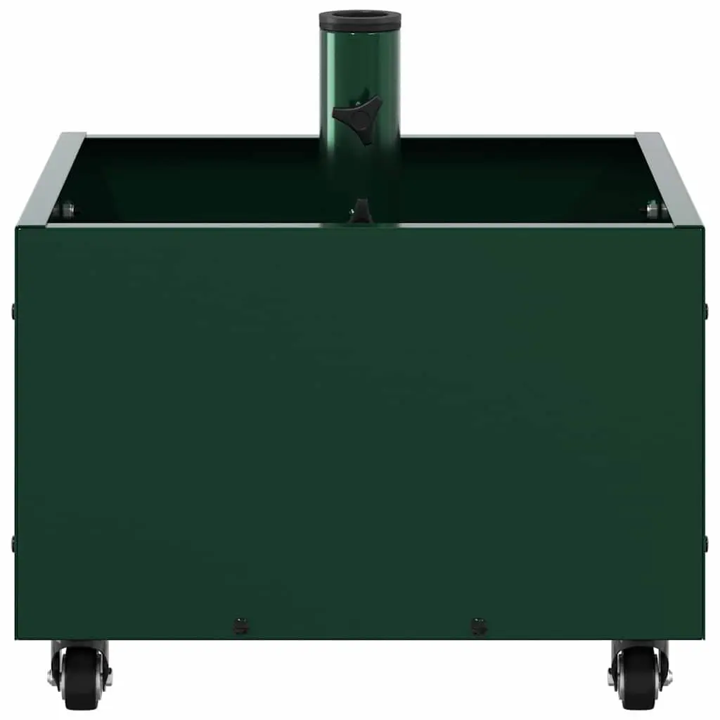 Parasol Base Outdoor Umbrella Stand 45 x 45 x 45 cm Green Steel Wheeled