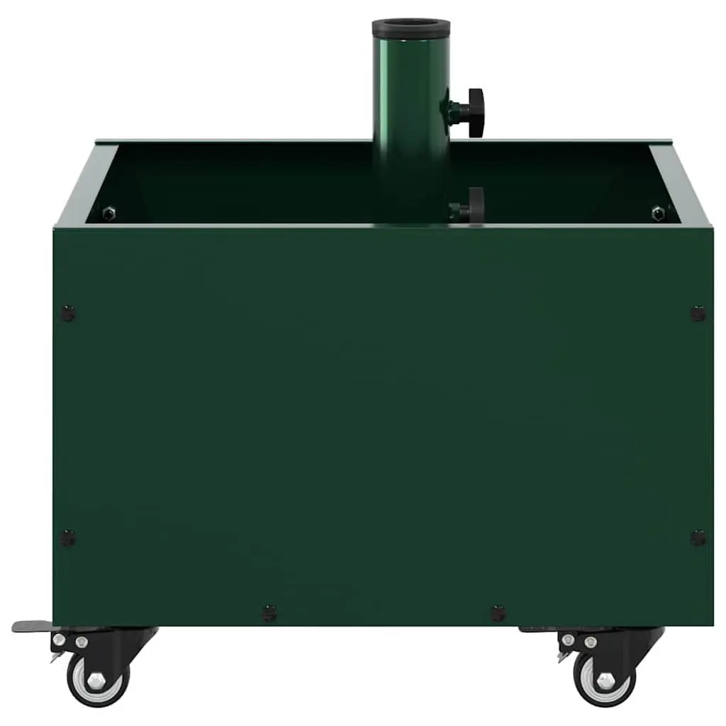Parasol Base Outdoor Umbrella Stand 45 x 45 x 45 cm Green Steel Wheeled