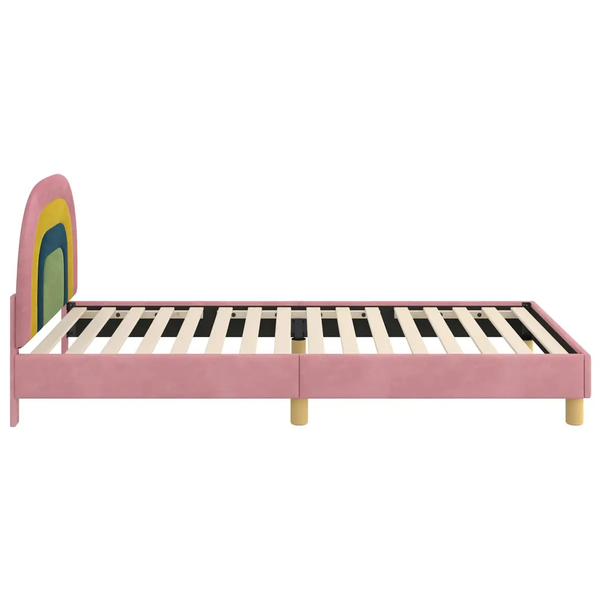 Kids Bed Frame with Headboard Pink 90 x 190 cm Velvet Touch