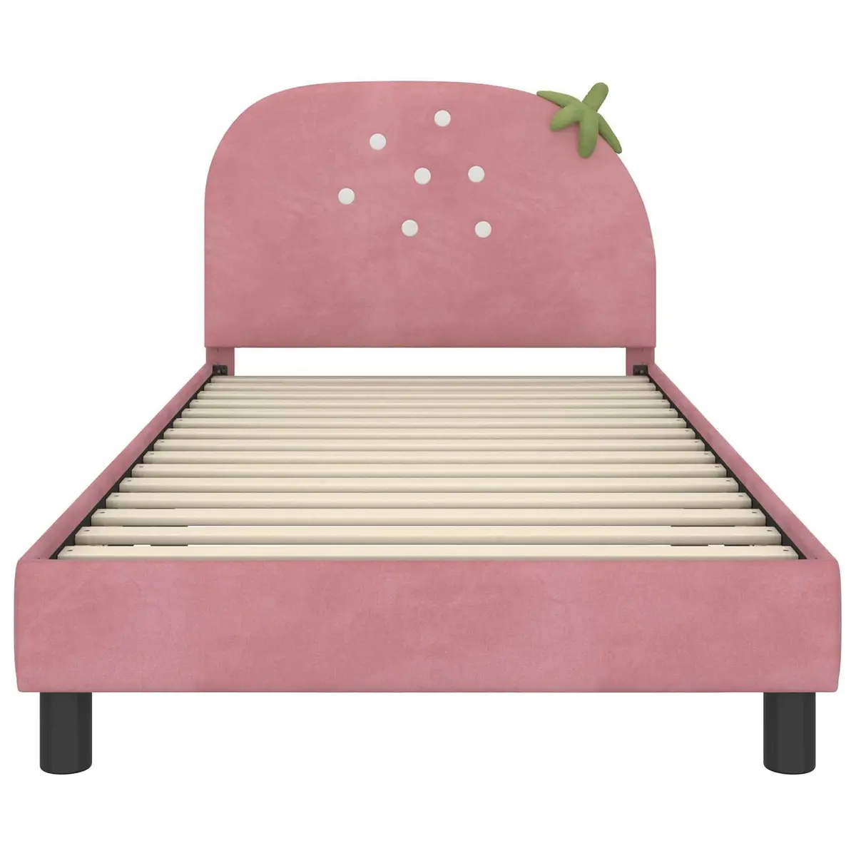 Kids Bed Frame with Headboard for Bedroom 90 x 190 cm Pink Velvet