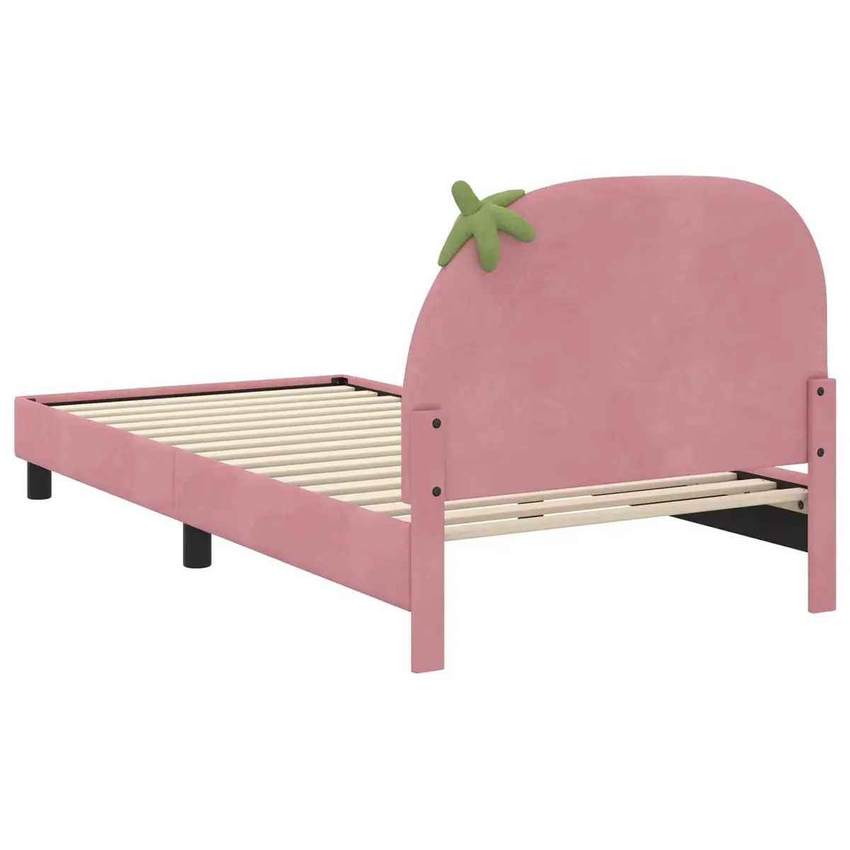 Kids Bed Frame with Headboard for Bedroom 90 x 190 cm Pink Velvet