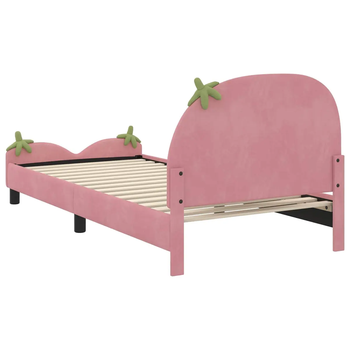 Kids Bed Frame for Children's Bedroom Pink 90 x 190 cm Velvet Upholstered