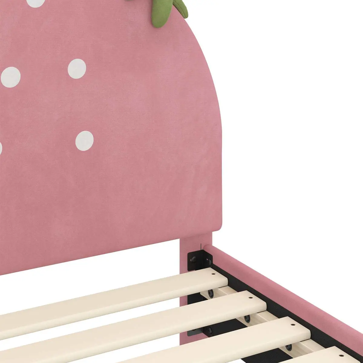 Kids Bed Frame for Children's Bedroom Pink 90 x 190 cm Velvet Upholstered