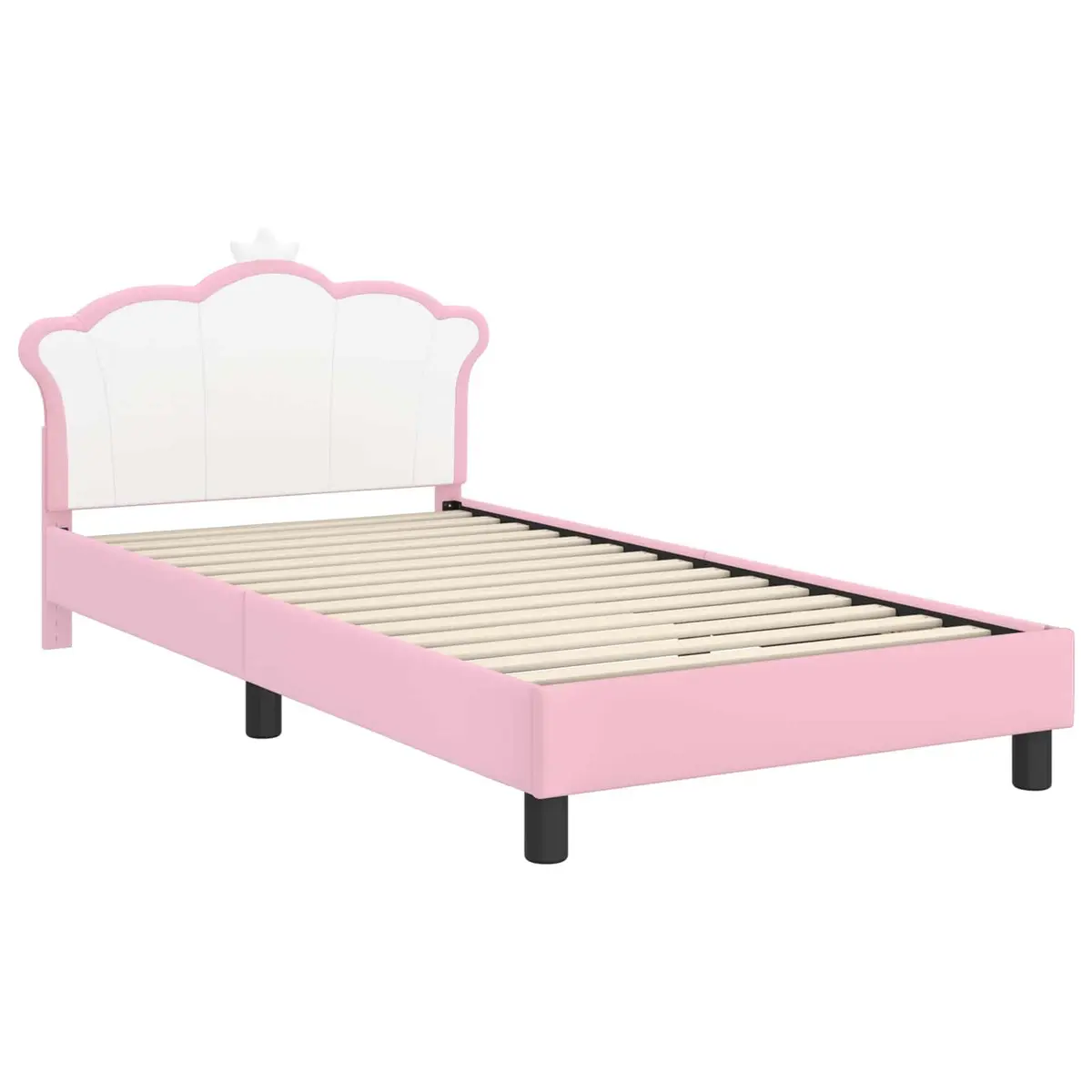 Kids Bed Frame with Headboard Pink 90 x 190 cm
