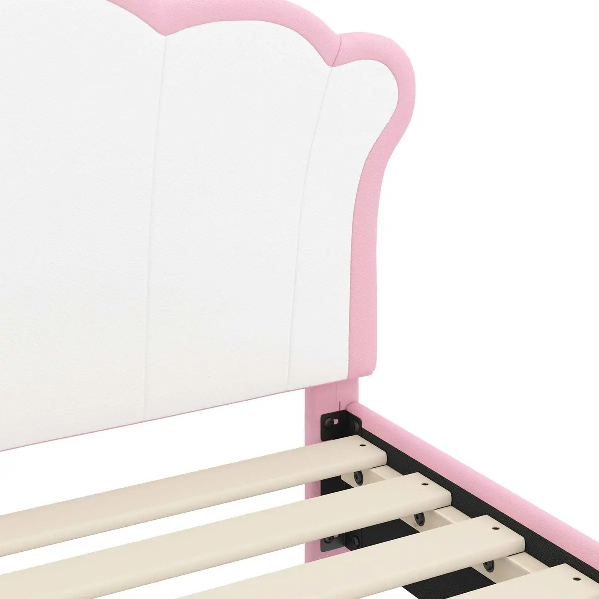 Kids Bed Frame with Headboard Pink 90 x 190 cm