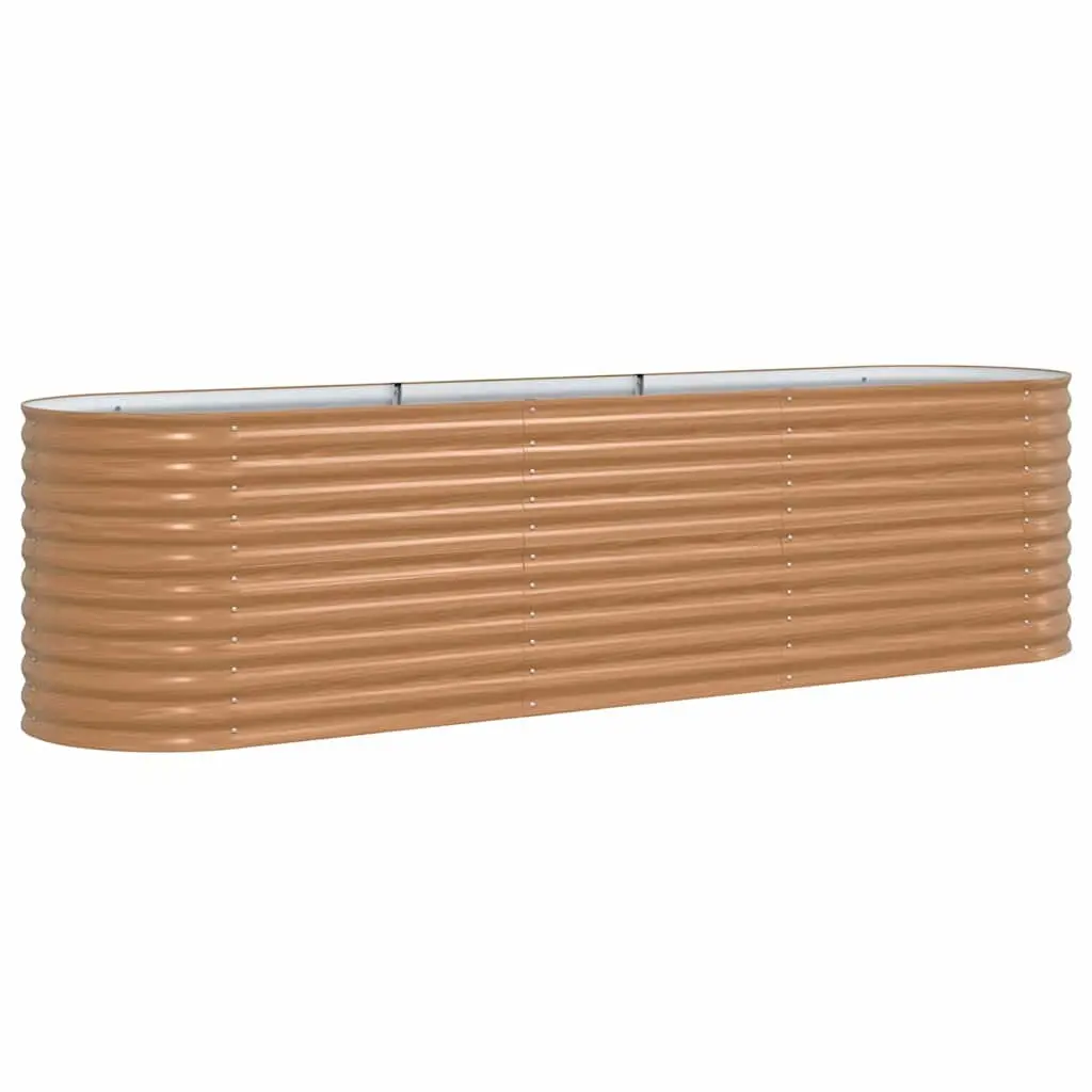 Raised Garden Bed Outdoor 320x80x81cm Brown Steel