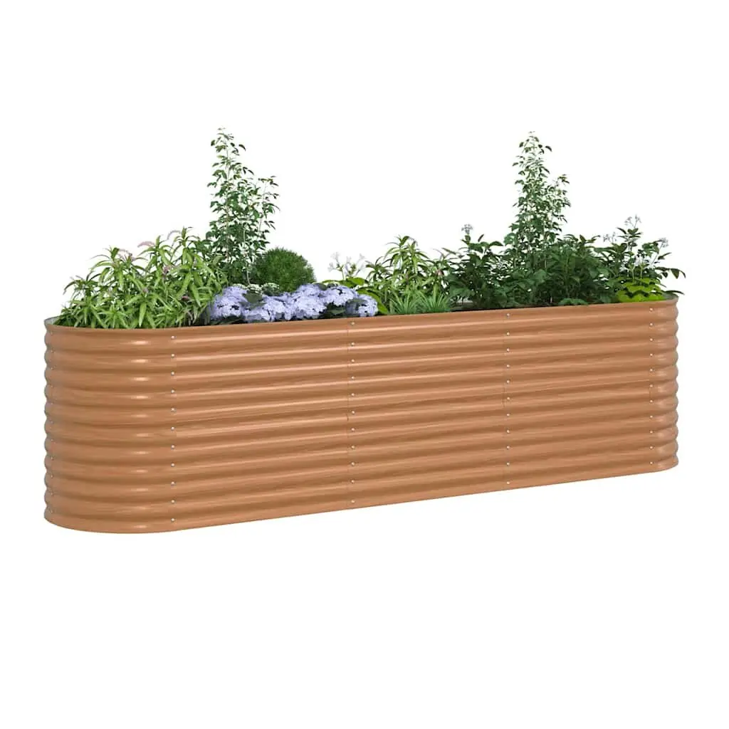 Raised Garden Bed Outdoor 320x80x81cm Brown Steel