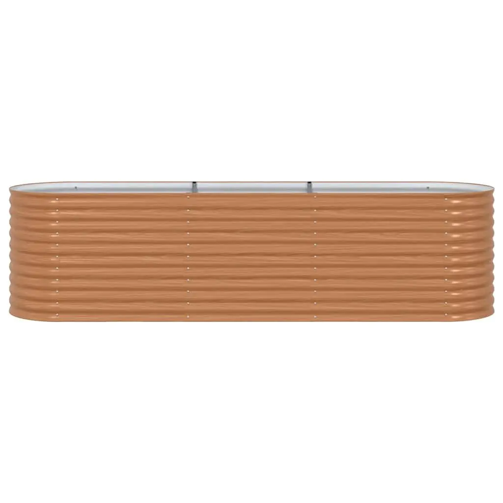 Raised Garden Bed Outdoor 320x80x81cm Brown Steel
