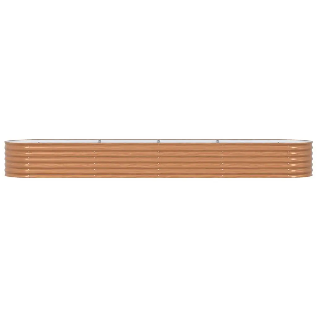 Raised Bed Garden Planter 400x80x44cm Steel Brown Outdoor Vegetable Herb Flower