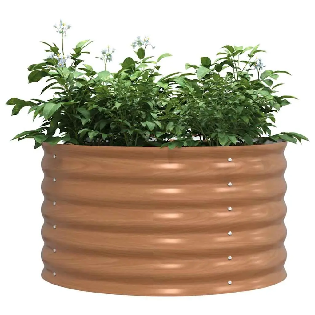 Raised Garden Bed Steel Frame Outdoor Planter 80x80x44cm Brown Modern Minimalist