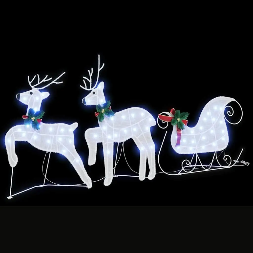 LED Reindeer Decoration 3 Pcs Cool White Fabric Art Deco Christmas Holiday