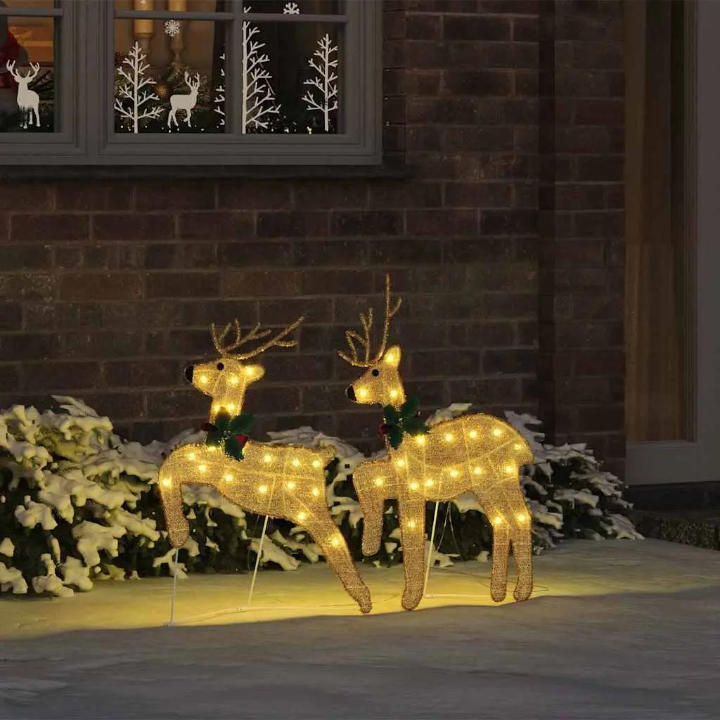 LED Reindeer Christmas Decorations Indoor Outdoor Warm White 2 Piece