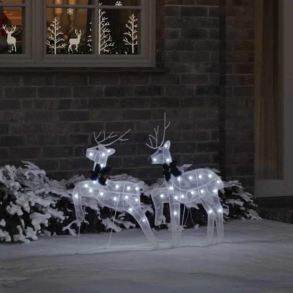 LED Reindeer Christmas Decoration for Living Room Patio Garden 2 Pieces Cool White