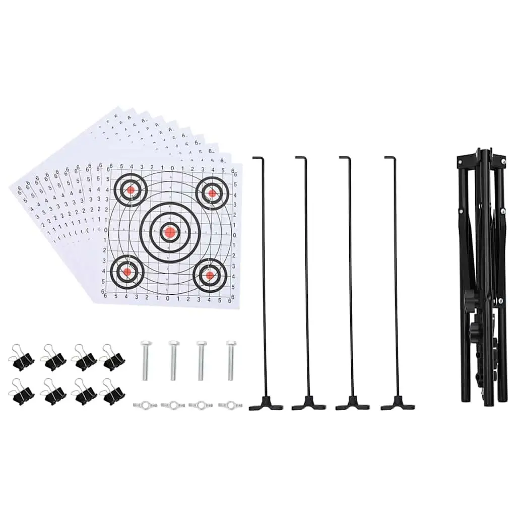 Target Stand Folding Metal Shooting Range Outdoor Accessories Black