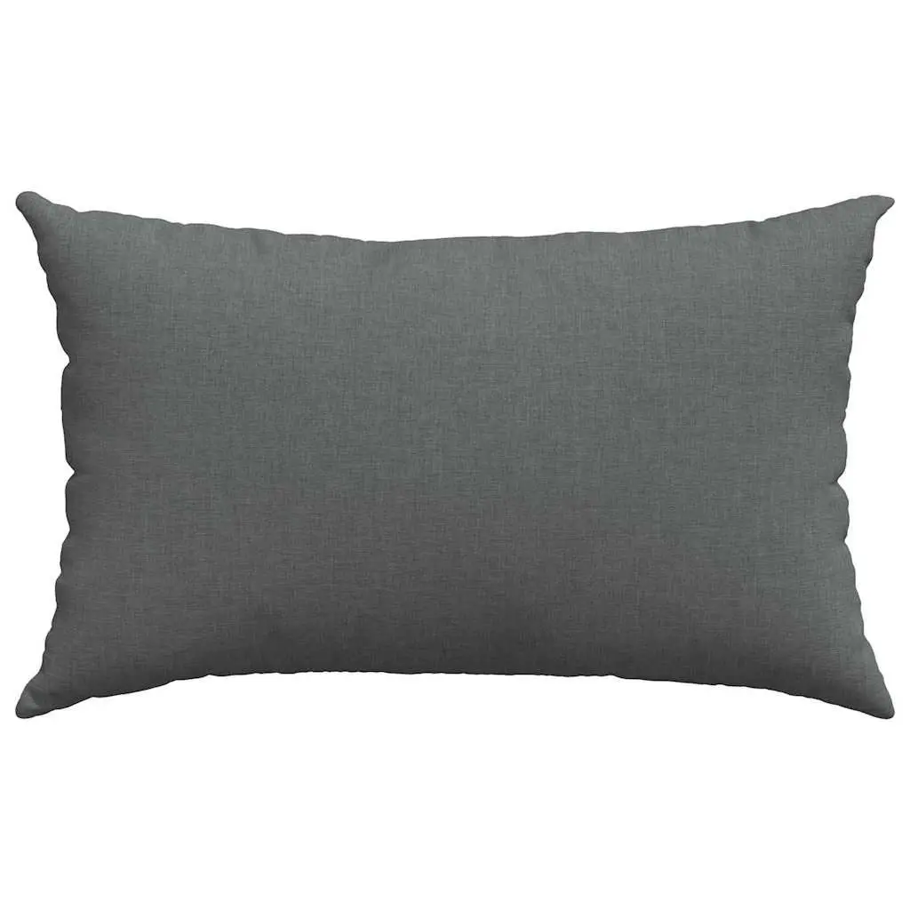Sofa Pillows Indoor Dark Grey 50 x 30 cm 2 Piece Removable Cover Polyester Filling