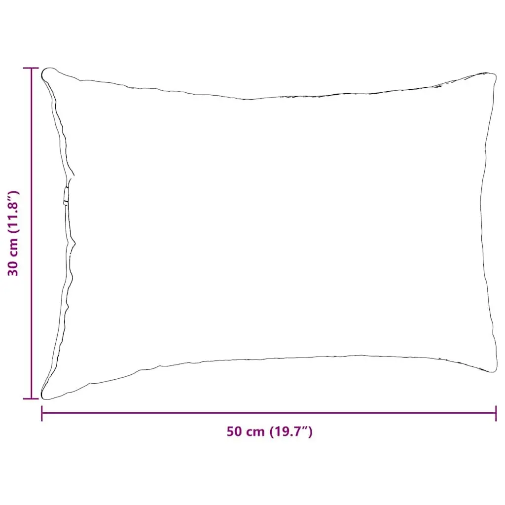 Sofa Pillows Indoor Dark Grey 50 x 30 cm 2 Piece Removable Cover Polyester Filling