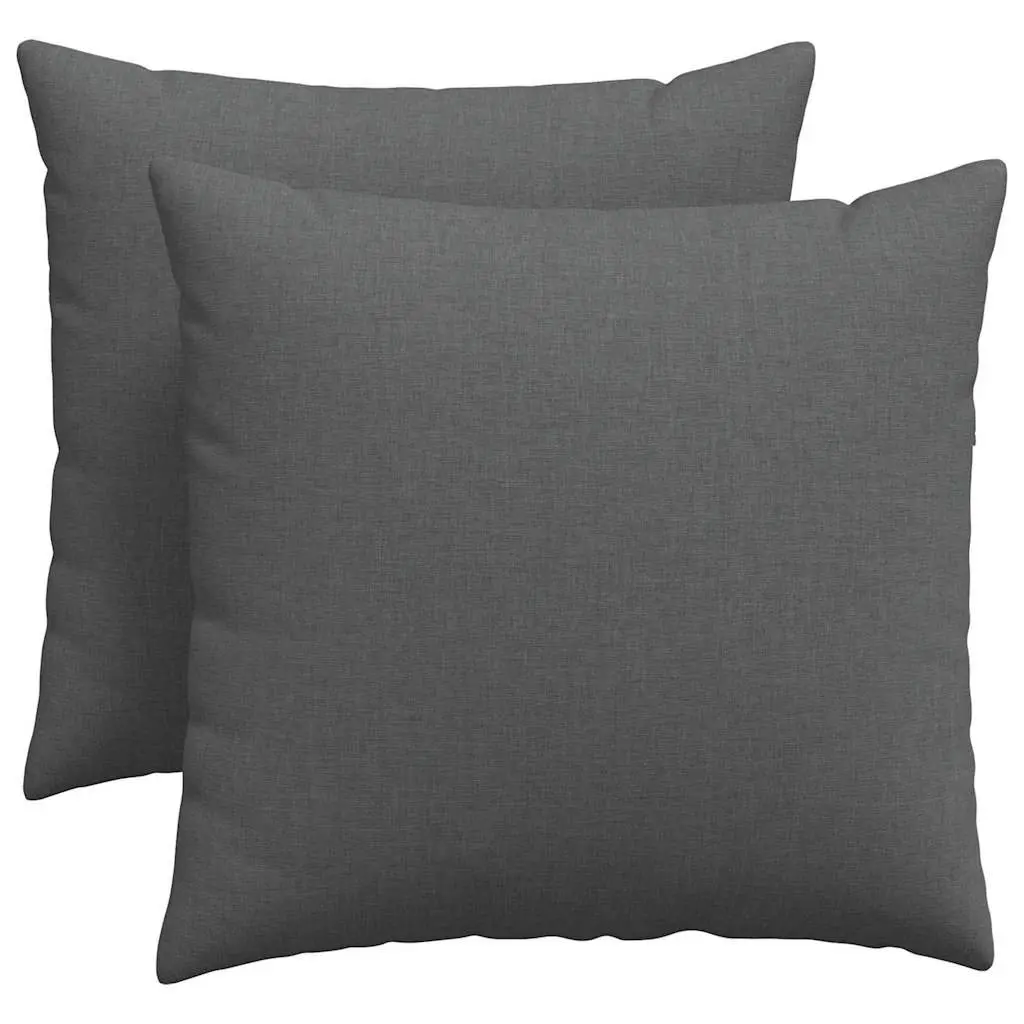 Dark Grey Sofa Pillows Set 50x50cm with Zipper Covers