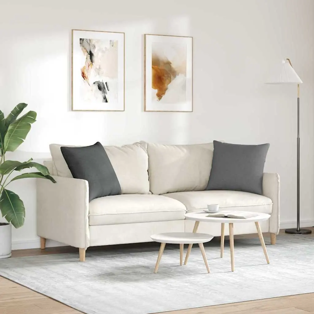 Dark Grey Sofa Pillows Set 50x50cm with Zipper Covers