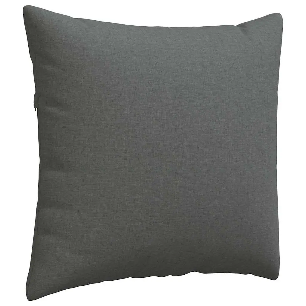 Dark Grey Sofa Pillows Set 50x50cm with Zipper Covers