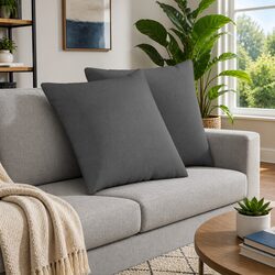 Sofa Pillows 60 x 60 cm - Set of 2 in Dark Grey