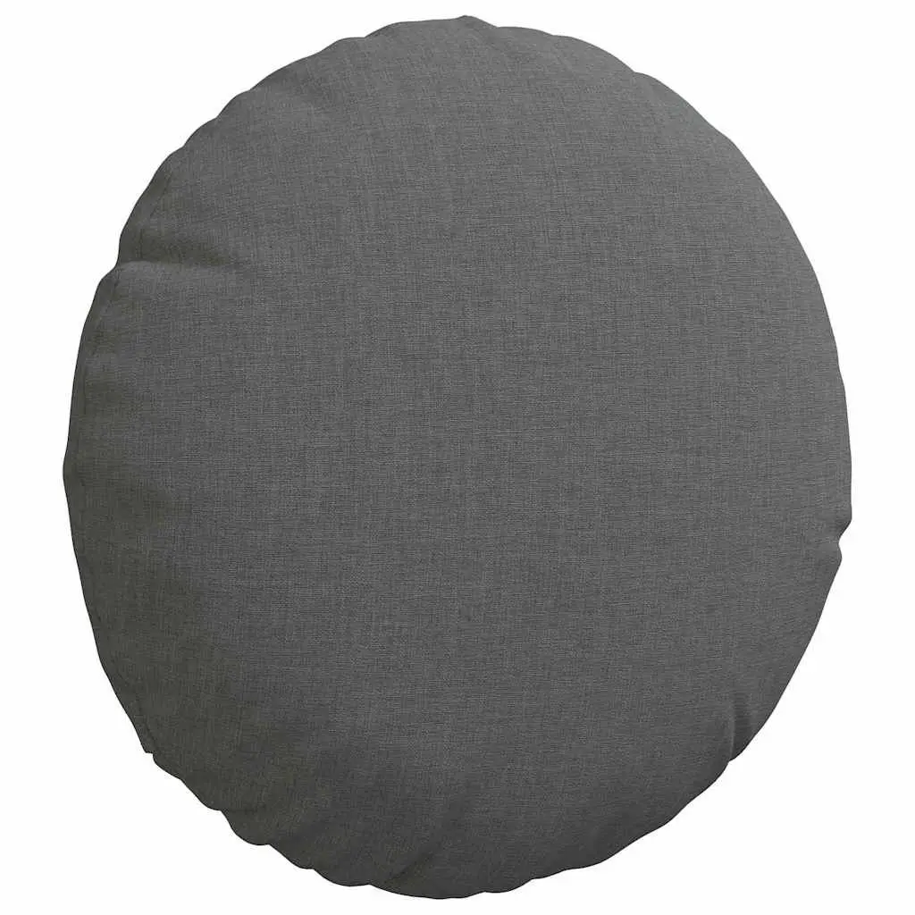 Round Seat Cushions 2 pcs Dark Grey 30cm Fabric Zipper Machine Washable Indoor