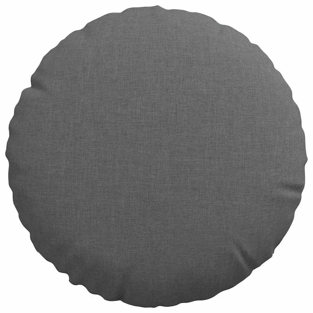 Round Seat Cushions 2 pcs Dark Grey 30cm Fabric Zipper Machine Washable Indoor
